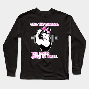 fitness, gym girl, barbell girl, fitness girl Long Sleeve T-Shirt